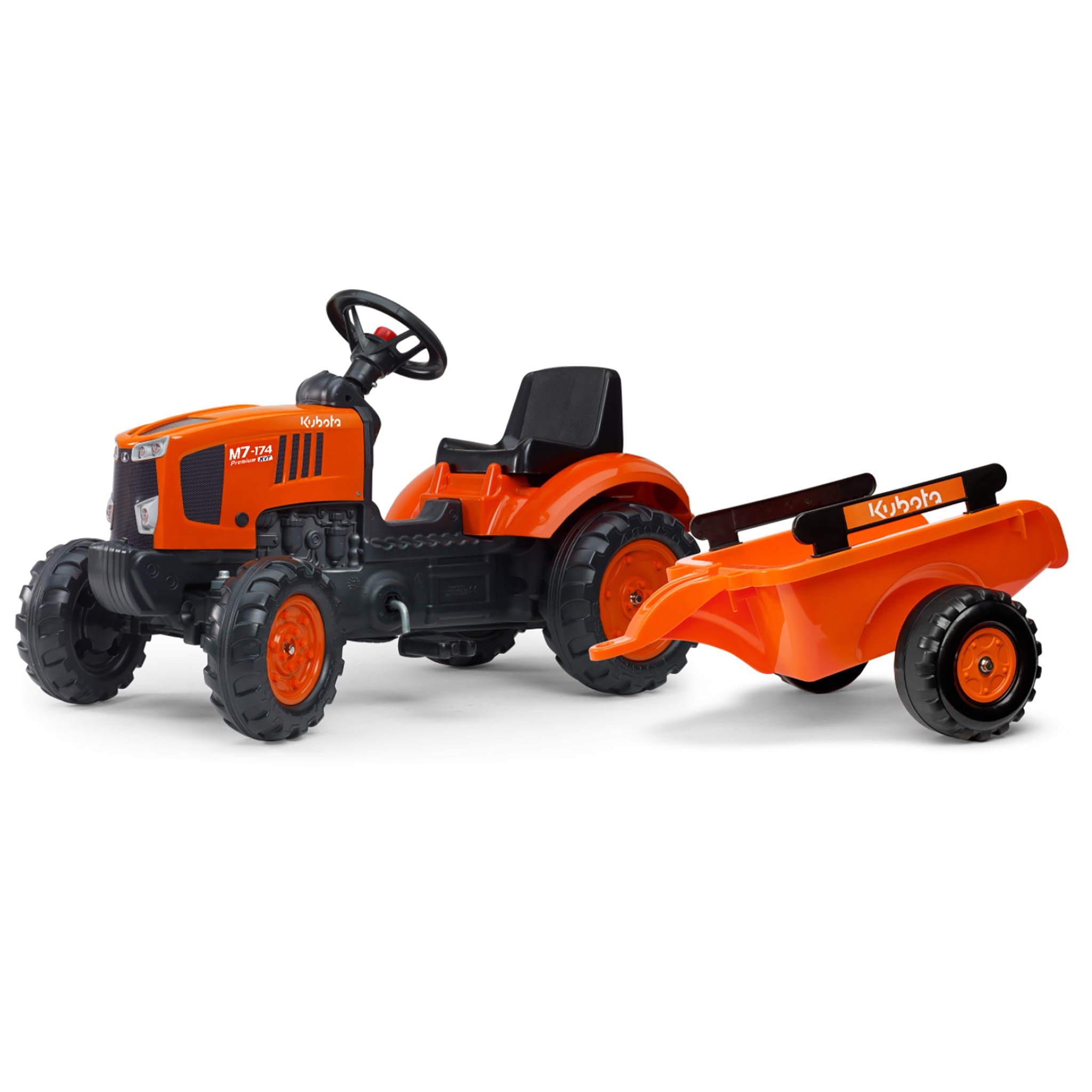 Kubota M7171 トラクター ミニカー Kubota M7171 Pedal Tractor with Trailer by Falk — Outback Toys