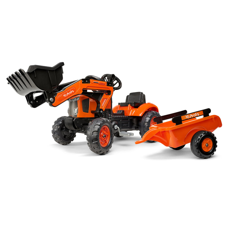 Kubota M7171 Pedal Tractor with Loader and Trailer by Falk
