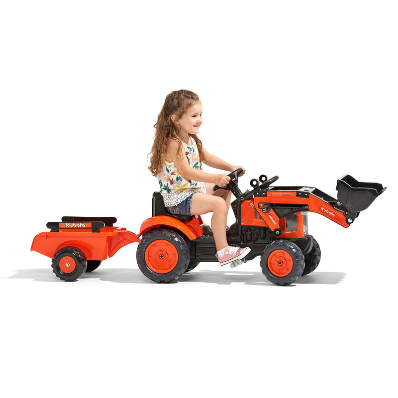 Kubota M7171 Pedal Tractor with Loader and Trailer by Falk