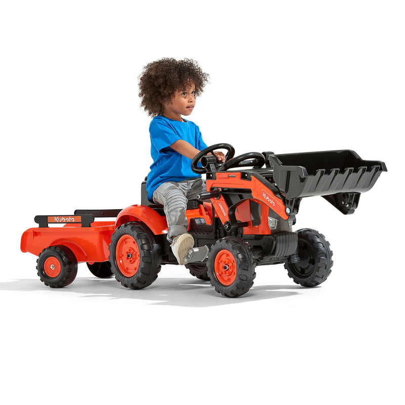 Kubota M7171 Pedal Tractor with Loader and Trailer by Falk