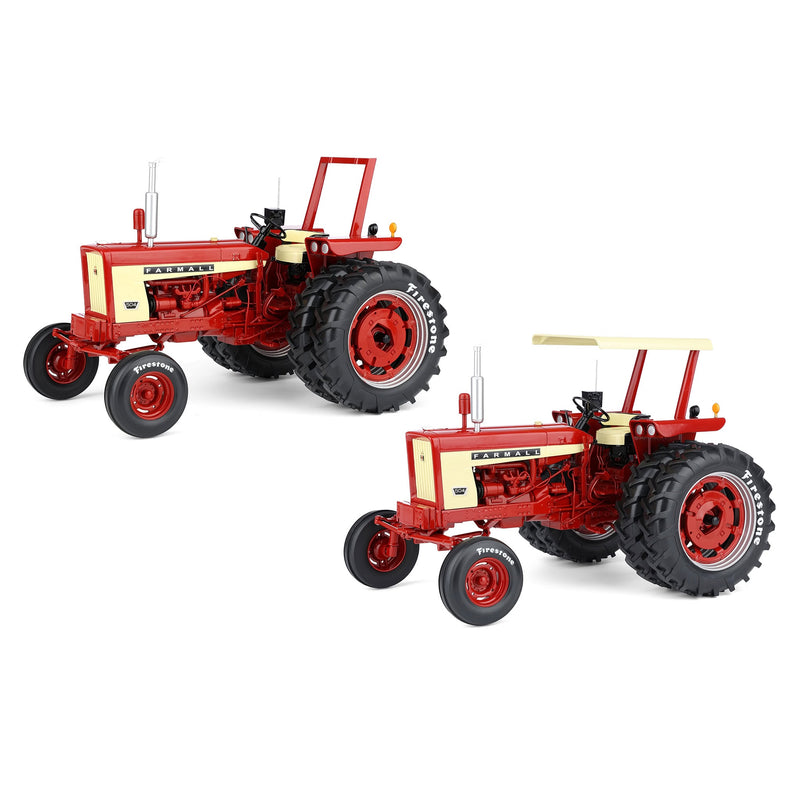 Set of 2 Versions ~ 1/16 Farmall 504 Tractors with Firestone Tires by SpecCast, 2nd in Outback Toys Exclusive 20th Century Series
