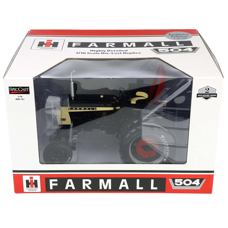 Black Chase Unit ~ 1/16 Farmall 504 Tractor with Firestone Tires & ROPS by SpecCast, 2nd in Outback Toys Exclusive 20th Century Series