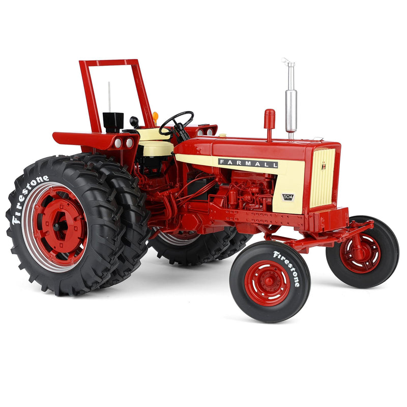 Set of 2 ~ 1/16 Farmall 504 Tractors with Firestone Tires & ROPS by SpecCast, 2nd in Outback Toys Exclusive 20th Century Series