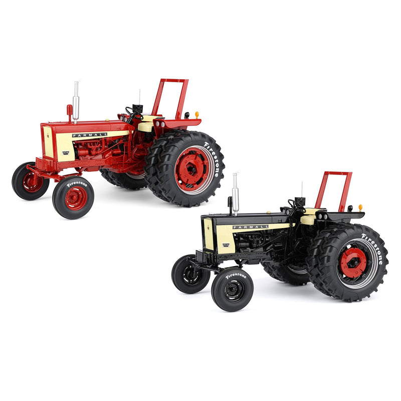 Set of 2 ~ 1/16 Farmall 504 Tractors with Firestone Tires & ROPS by SpecCast, 2nd in Outback Toys Exclusive 20th Century Series