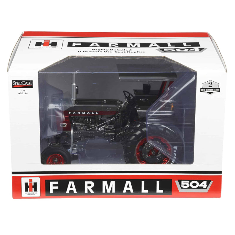 Red & Gun Metal Chrome Set ~ 1/16 Farmall 504 Tractor with Firestone Tires & Canopy by SpecCast, 2nd in Outback Toys Exclusive 20th Century Series