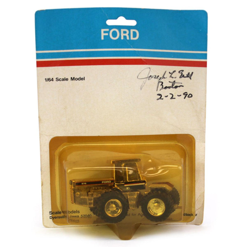 Signed ~ 1/64 Ford 876 4WD Tractor with Duals by Scale Models, 1990 Boston Gold Edition