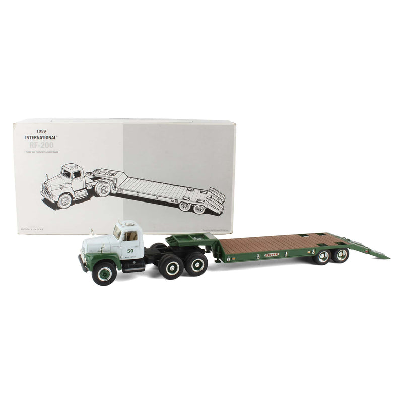 1/34 International RF-200 Tandem Axle Truck with Lowboy Trailer, Oliver Tractor Deco by First Gear Inc
