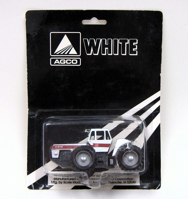 1/64 White 4-270 Red Stripe Tractor with Duals, Made in the USA by Scale Models