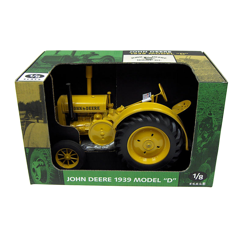 1/8 1939 John Deere Industrial Yellow Model D Tractor on Rubber Tires by Scale Models