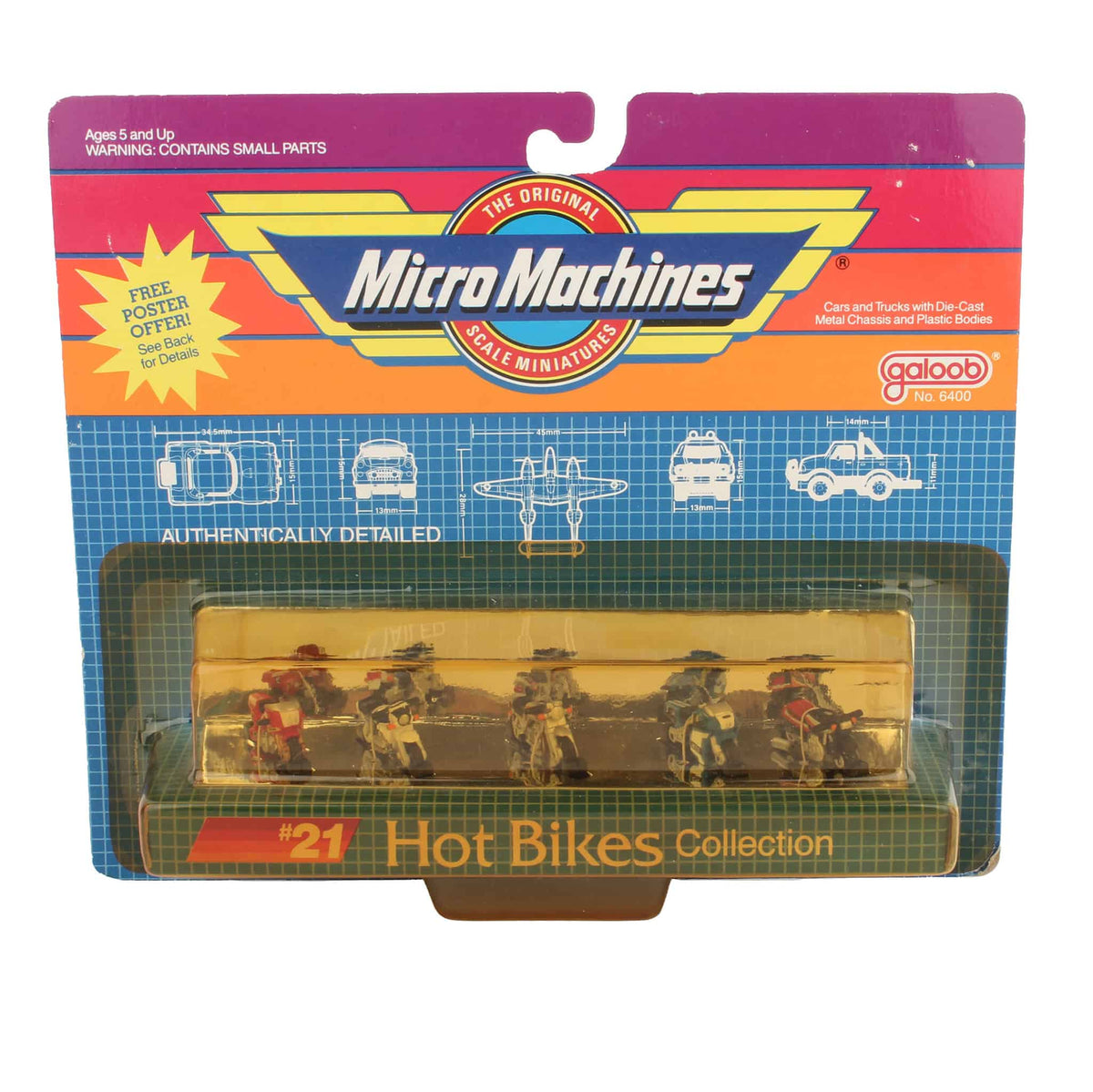 5 Micro Machines Hot Bikes Collection #21 Set by Galoob — Outback Toys