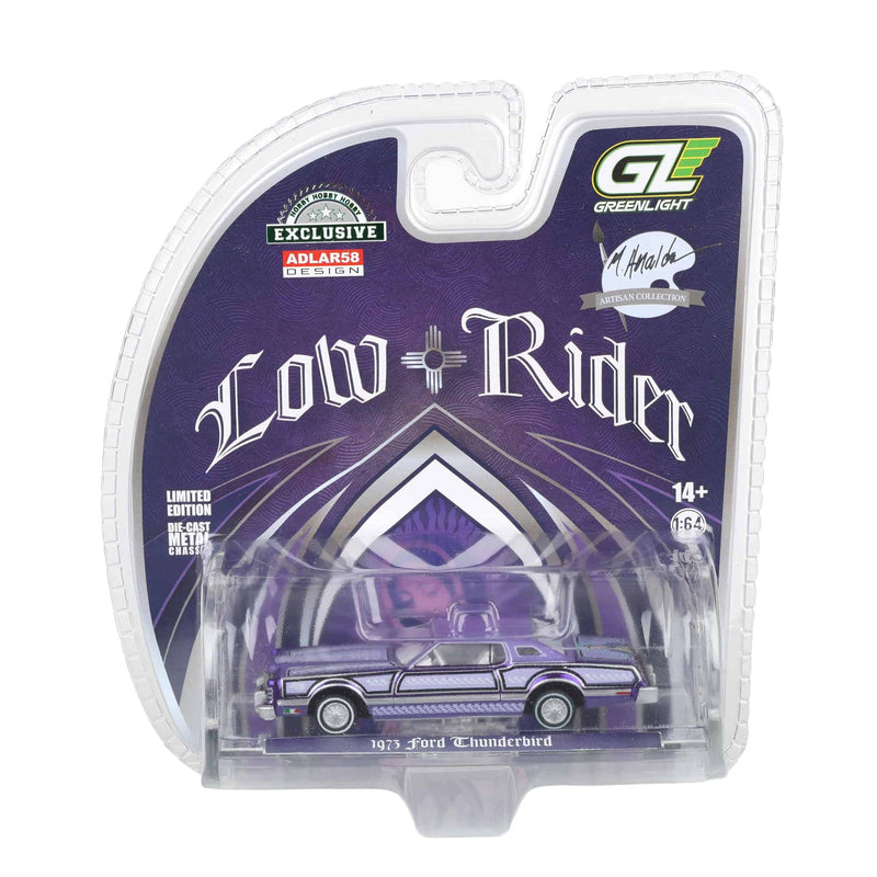 Purple Chrome Chase Unit ~ 1/64 1973 Ford Thunderbird Lowrider, Michael Heralda Special Edition, Hobby Exclusive