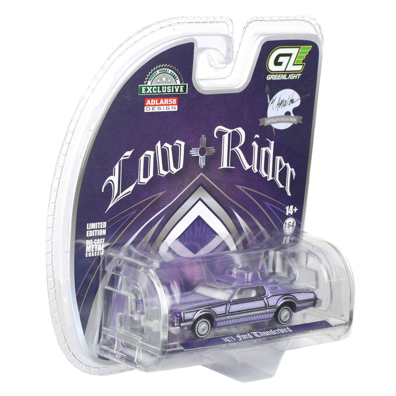 Purple Chrome Chase Unit ~ 1/64 1973 Ford Thunderbird Lowrider, Michael Heralda Special Edition, Hobby Exclusive