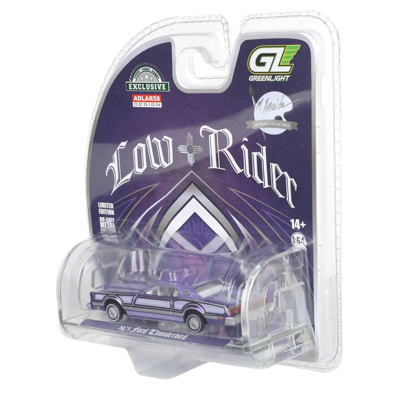 Purple Chrome Chase Unit ~ 1/64 1973 Ford Thunderbird Lowrider, Michael Heralda Special Edition, Hobby Exclusive