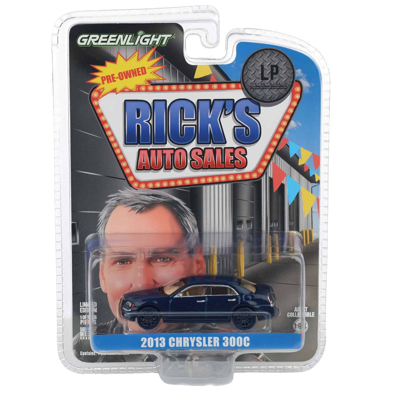 Color Wash Chase Unit ~ 1/64 2013 Chrysler 300C, Blue, Rick's Auto Sales, LP Diecast Exclusive