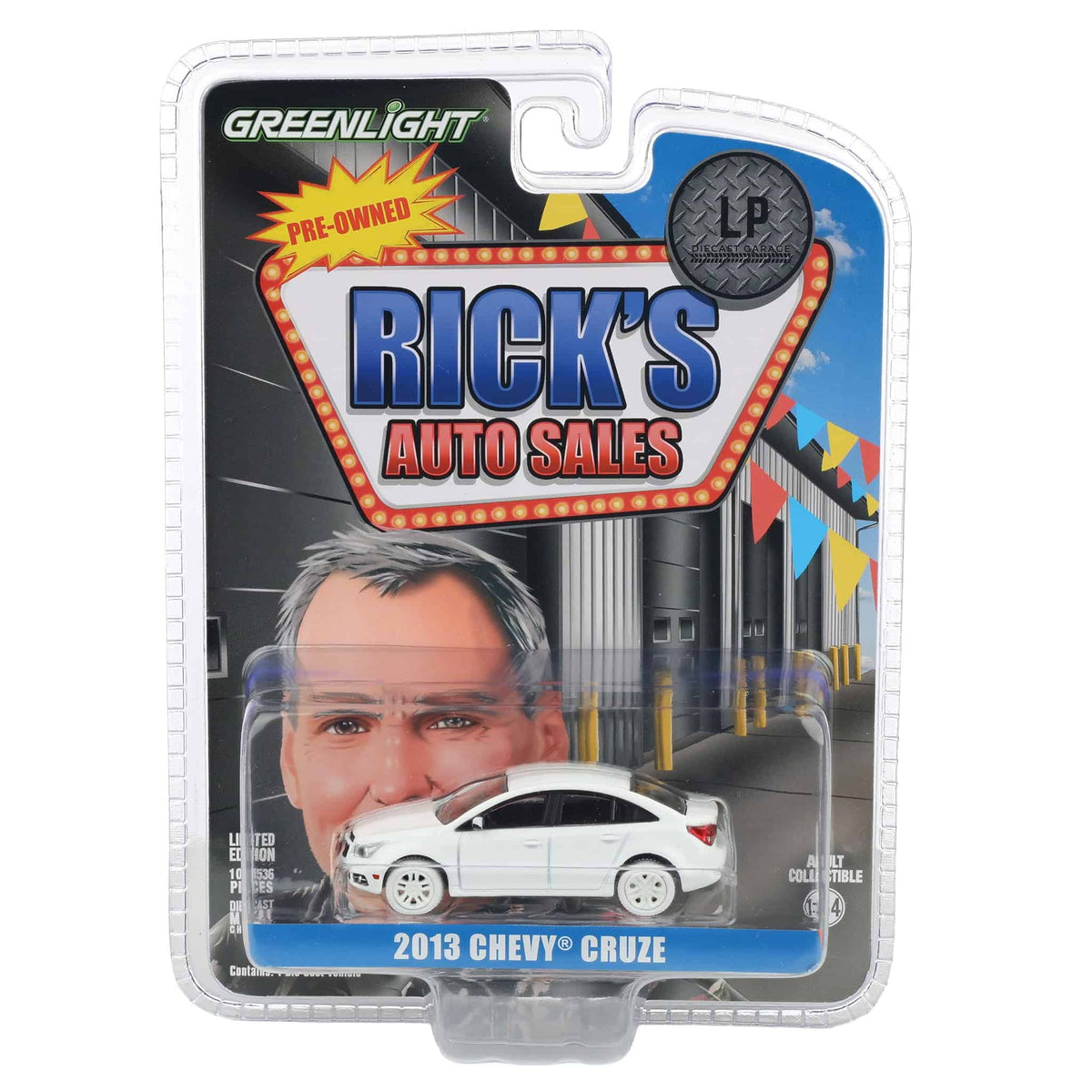 Color Wash Chase Unit ~ 1/64 2013 Chevy Cruze, White, Rick's Auto