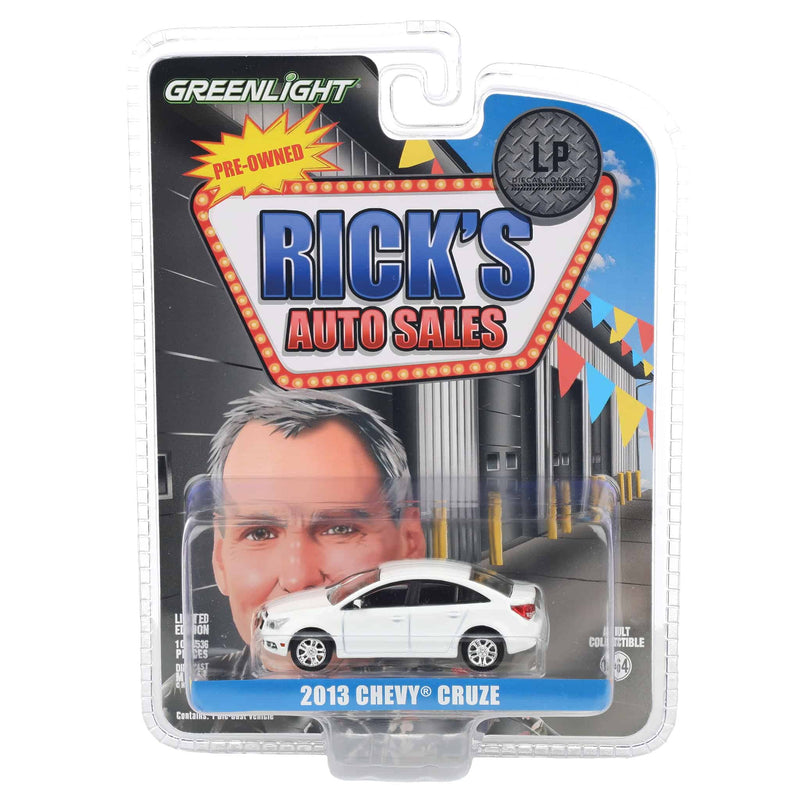 1/64 2013 Chevy Cruze, White, Rick's Auto Sales, LP Diecast Exclusive