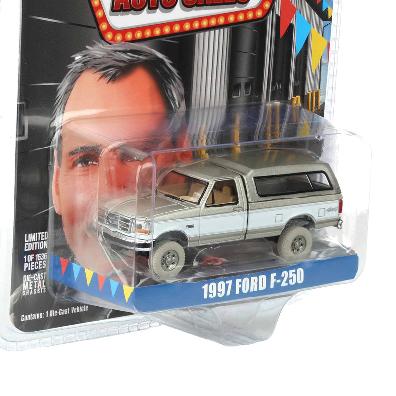 Color Wash Chase Unit ~ 1/64 1997 Ford F-250 4x4 Pickup Truck with Bed Cap, Beige & White, Rick's Auto Sales, LP Diecast Exclusive