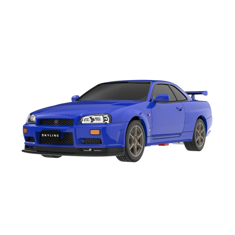 1/64 1999 Nissan Skyline R34 GT-R V-Spec Remote Control Car Combo Set with Controller & Case, Bayside Blue, The Factory Fresh Series by GreenLight Collectibles