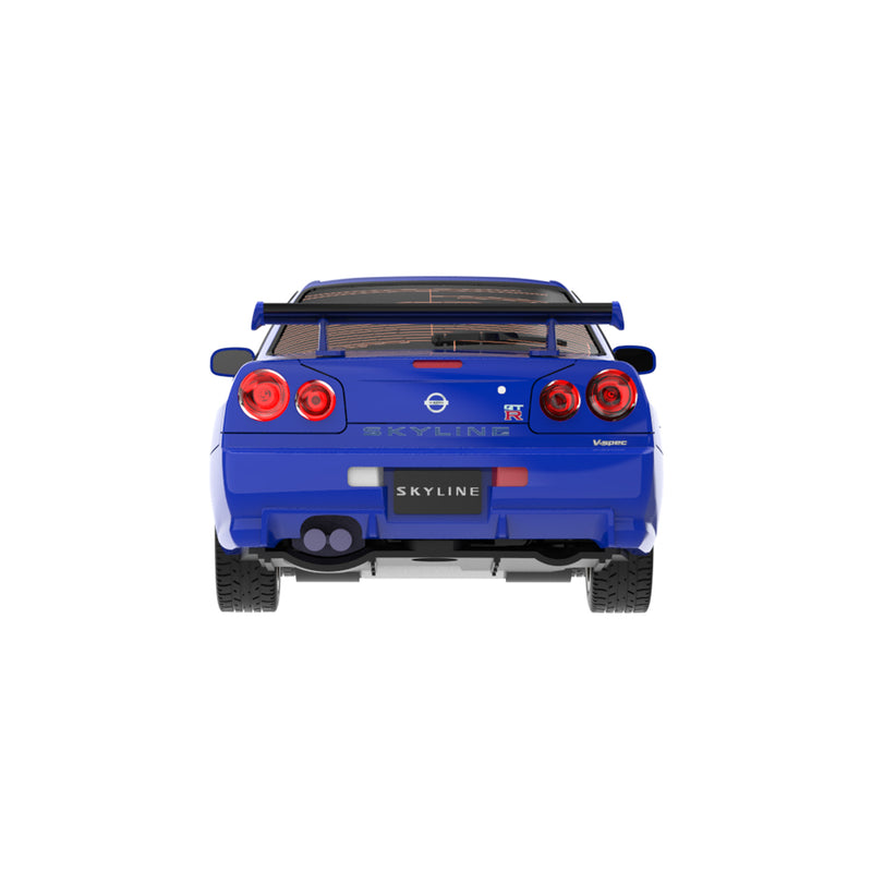 1/64 1999 Nissan Skyline R34 GT-R V-Spec Remote Control Car Combo Set with Controller & Case, Bayside Blue, The Factory Fresh Series by GreenLight Collectibles