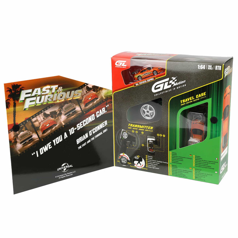 1/64 1994 Toyota Supra A80 Remote Control Car Combo Set with Controller & Case, The Fast & the Furious Brian's Supra by GreenLight Collectibles