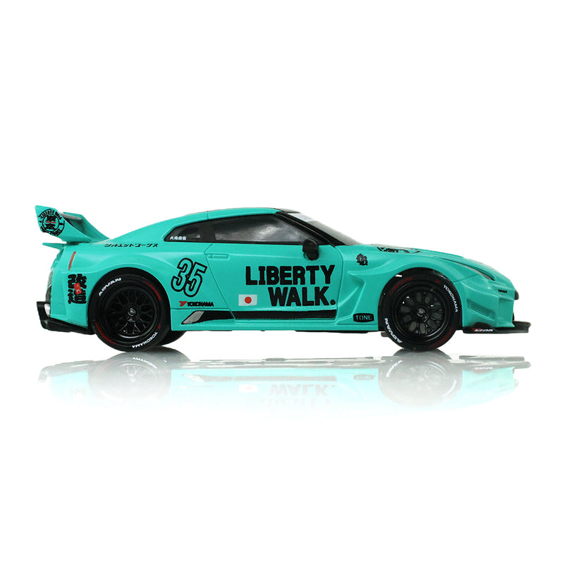 1/64 2017 Nissan LB-Silhouette Works GT 35GT-RR Version II Remote Control Car Combo Set with Controller & Case, Mint Green, The Stancer & Tuner Series by GreenLight Collectibles