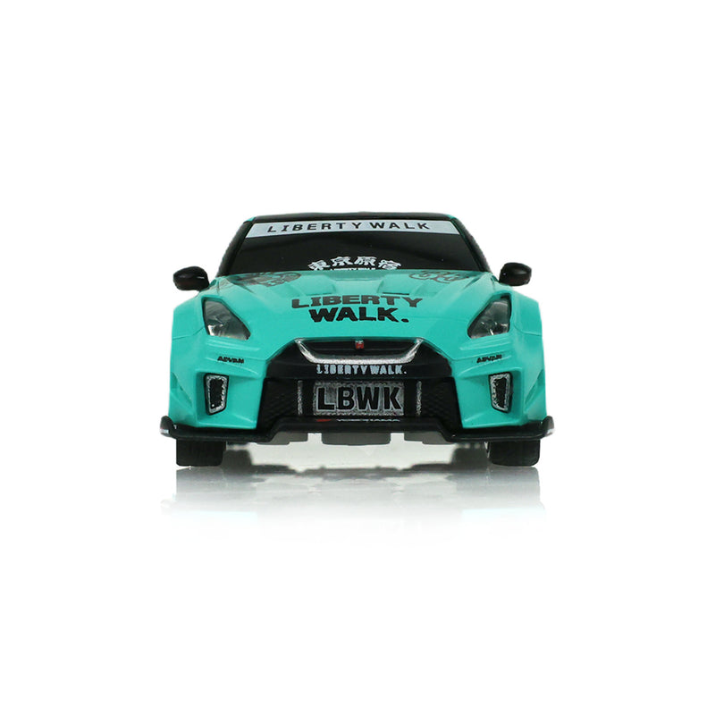 1/64 2017 Nissan LB-Silhouette Works GT 35GT-RR Version II Remote Control Car Combo Set with Controller & Case, Mint Green, The Stancer & Tuner Series by GreenLight Collectibles