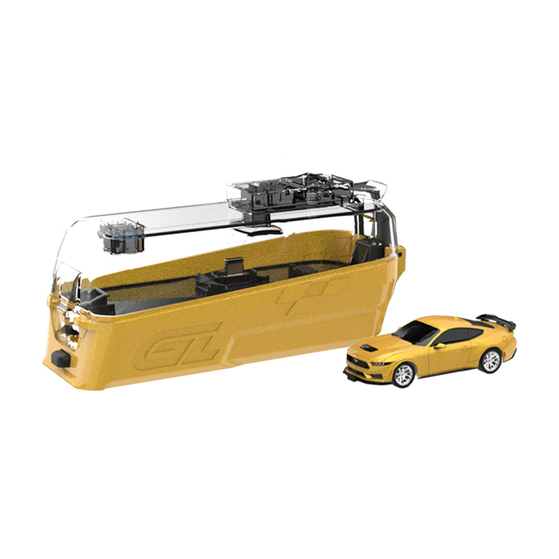 1/64 2024 Ford Mustang GT (S650) Remote Control Car & Case, Yellow Splash, The Factory Fresh Series by GreenLight Collectibles