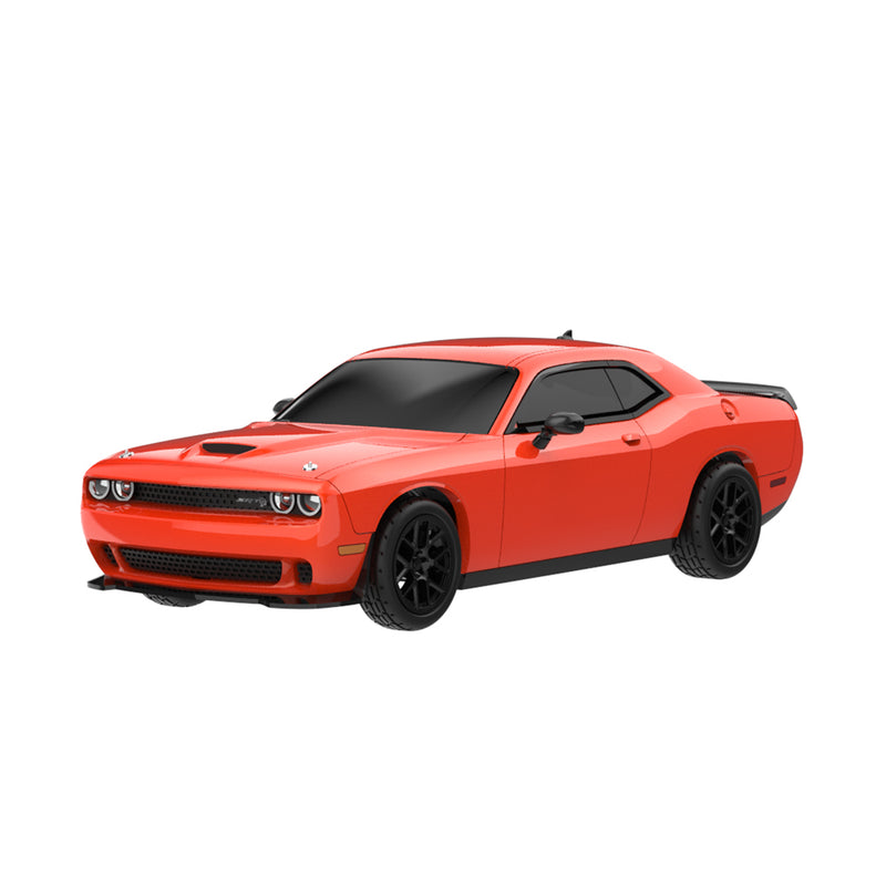 1/64 2022 Dodge Challenger Gen III SRT Hellcat (Widebody) Remote Control Car & Case, Go Mango, The Factory Fresh Series by GreenLight Collectibles