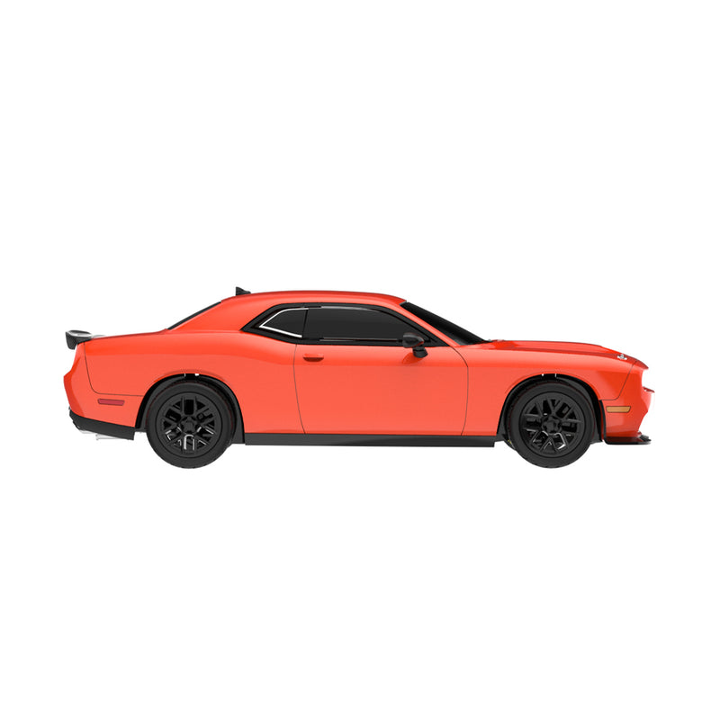 1/64 2022 Dodge Challenger Gen III SRT Hellcat (Widebody) Remote Control Car & Case, Go Mango, The Factory Fresh Series by GreenLight Collectibles