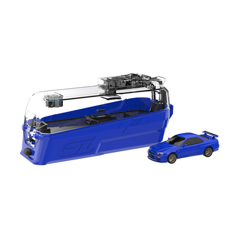 1/64 1999 Nissan Skyline R34 GT-R V-Spec Remote Control Car & Case, Bayside Blue, The Factory Fresh Series by GreenLight Collectibles