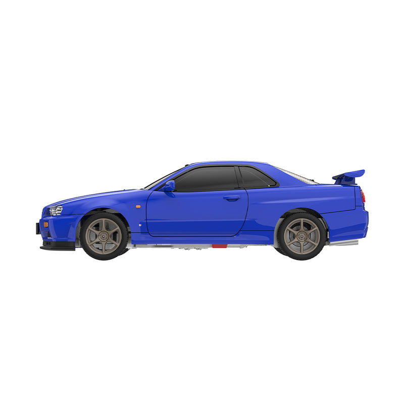 1/64 1999 Nissan Skyline R34 GT-R V-Spec Remote Control Car & Case, Bayside Blue, The Factory Fresh Series by GreenLight Collectibles