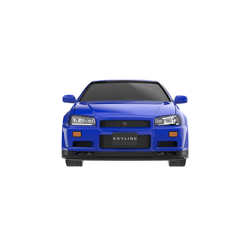 1/64 1999 Nissan Skyline R34 GT-R V-Spec Remote Control Car & Case, Bayside Blue, The Factory Fresh Series by GreenLight Collectibles