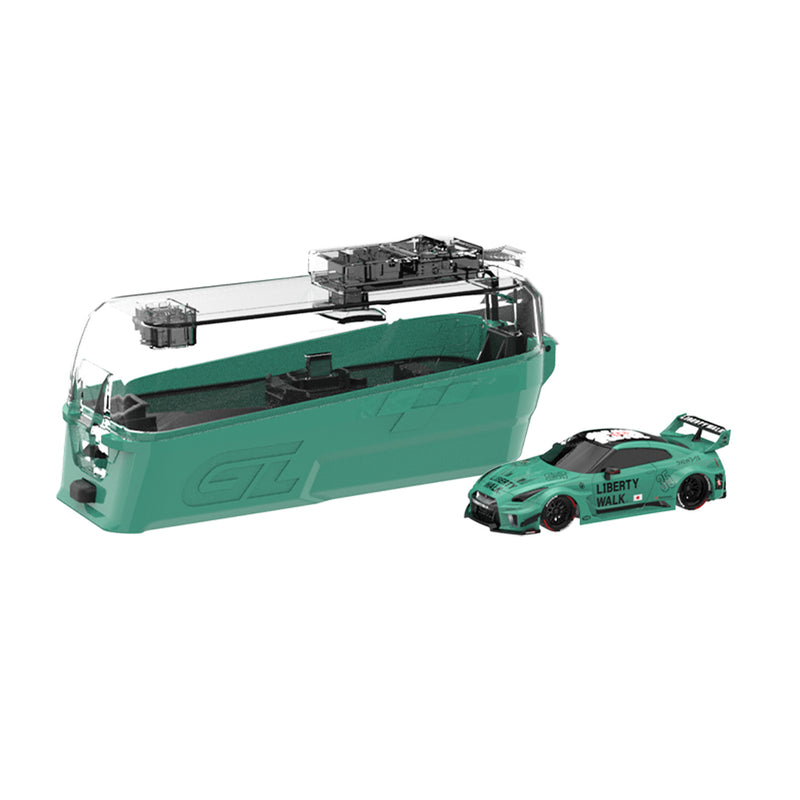 1/64 2017 Nissan LB-Silhouette Works GT 35GT-RR Version II Remote Control Car & Case, Mint Green, The Stancer & Tuner Series by GreenLight Collectibles