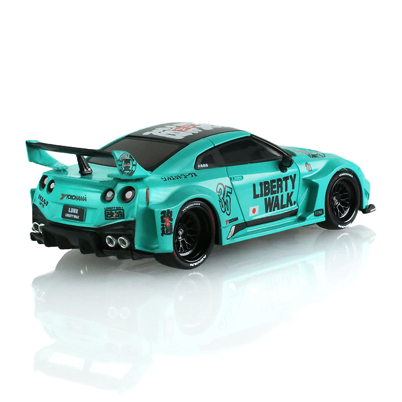 1/64 2017 Nissan LB-Silhouette Works GT 35GT-RR Version II Remote Control Car & Case, Mint Green, The Stancer & Tuner Series by GreenLight Collectibles