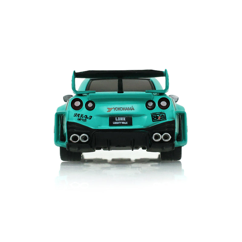 1/64 2017 Nissan LB-Silhouette Works GT 35GT-RR Version II Remote Control Car & Case, Mint Green, The Stancer & Tuner Series by GreenLight Collectibles