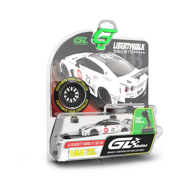 1/64 2017 Nissan LB-Silhouette Works GT 35GT-RR Version II Remote Control Car & Case, White, The Stancer & Tuner Series by GreenLight Collectibles