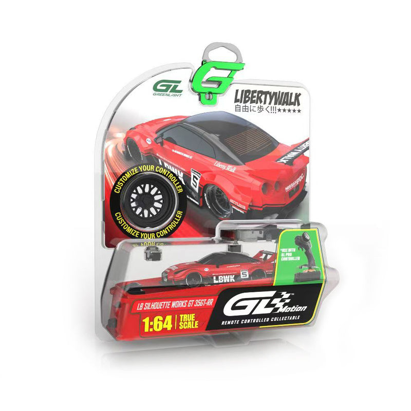1/64 2017 Nissan LB-Silhouette Works GT 35GT-RR Version II Remote Control Car & Case, Red & Black, The Stancer & Tuner Series by GreenLight Collectibles