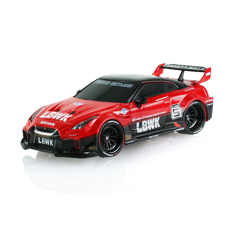 1/64 2017 Nissan LB-Silhouette Works GT 35GT-RR Version II Remote Control Car & Case, Red & Black, The Stancer & Tuner Series by GreenLight Collectibles