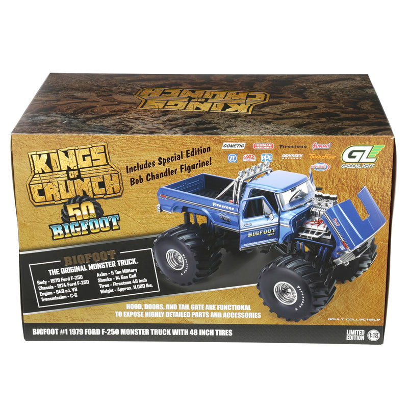1/18 Bigfoot #1 1974 Ford F-250 Monster Truck with 48-inch Tires & Two Bob Chandler Figures