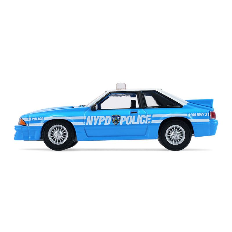 1/64 1987 Ford Mustang Foxbody, New York City Police Department (NYPD), Hobby Exclusive by GreenLight Collectibles