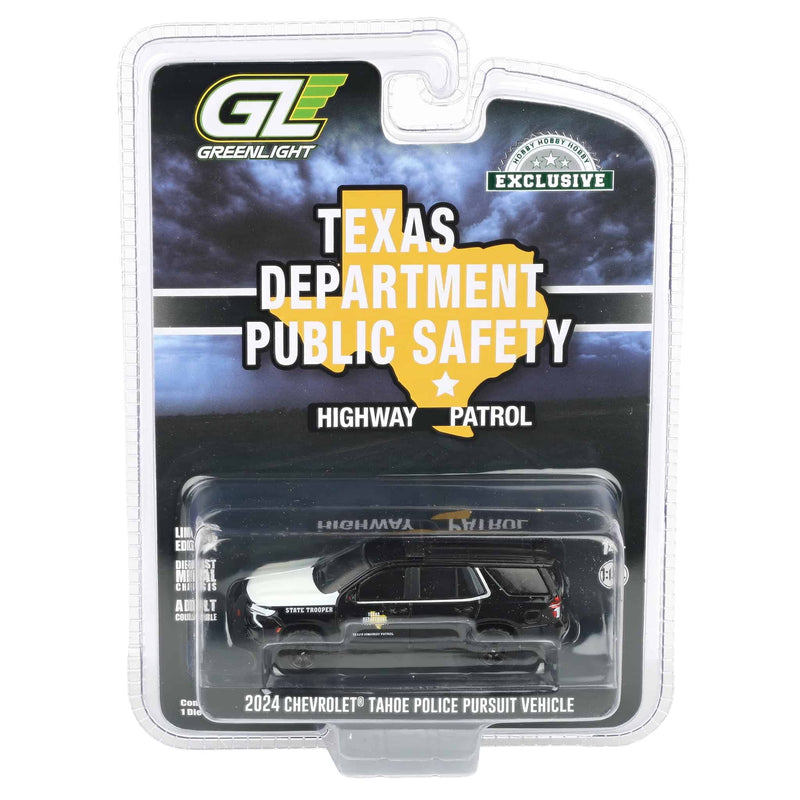 1/64 2024 Chevrolet Tahoe Police Pursuit Vehicle, Texas Highway Patrol, Hobby Exclusive Hot Pursuit