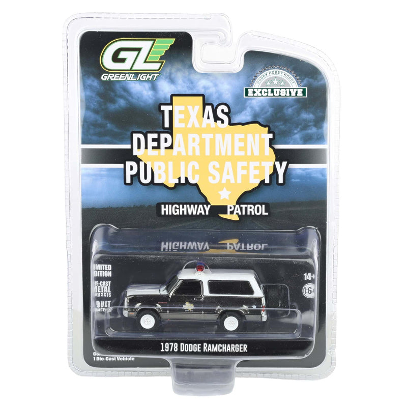 Charcoal Chrome Super Chase Unit ~ 1/64 1978 Dodge Ramcharger, Texas Department of Public Safety, Hobby Exclusive Hot Pursuit