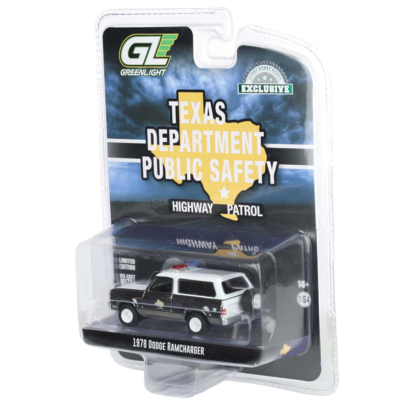 Charcoal Chrome Super Chase Unit ~ 1/64 1978 Dodge Ramcharger, Texas Department of Public Safety, Hobby Exclusive Hot Pursuit
