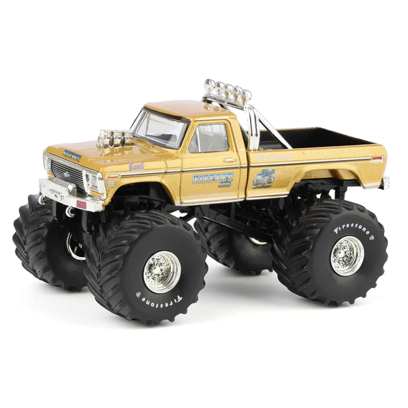 (B&D)1/64 1974 Ford F-250 Monster Truck, Gold Metallic, Hobby Exclusive Bigfoot #1 50th Anniversary - Damaged Box