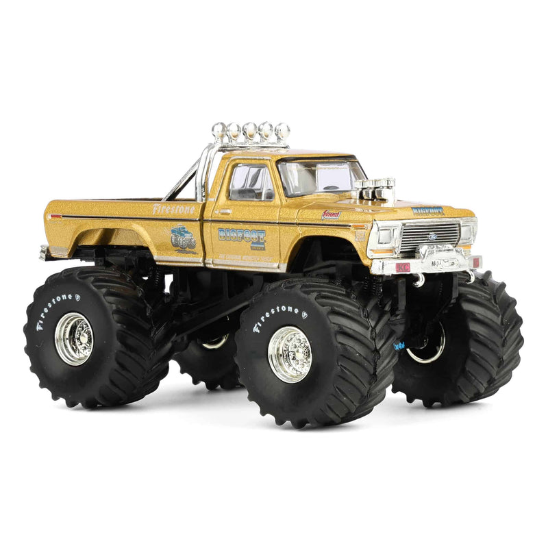 (B&D)1/64 1974 Ford F-250 Monster Truck, Gold Metallic, Hobby Exclusive Bigfoot #1 50th Anniversary - Damaged Box