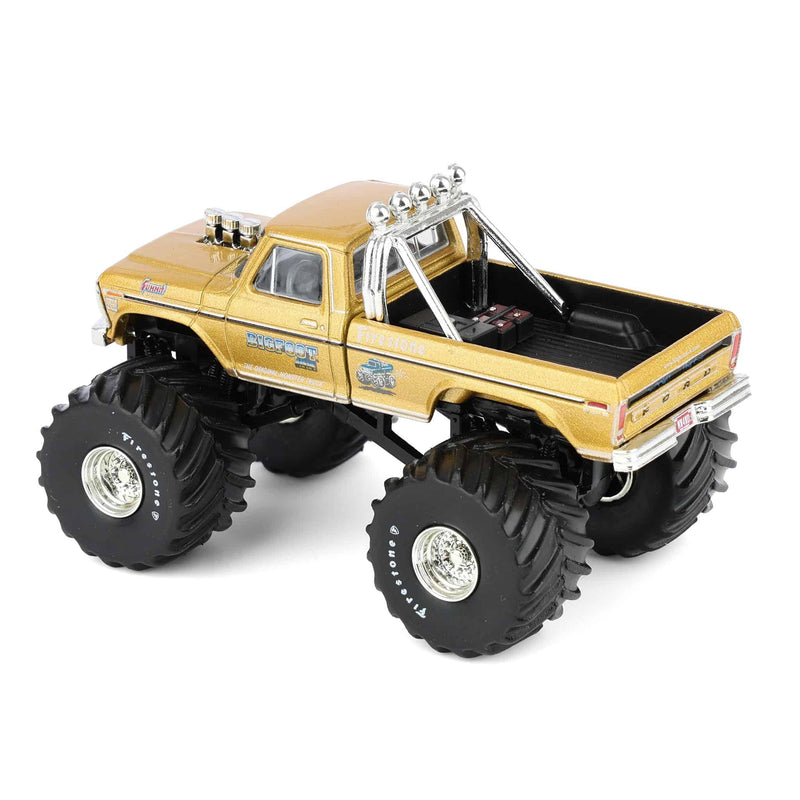(B&D)1/64 1974 Ford F-250 Monster Truck, Gold Metallic, Hobby Exclusive Bigfoot #1 50th Anniversary - Damaged Box
