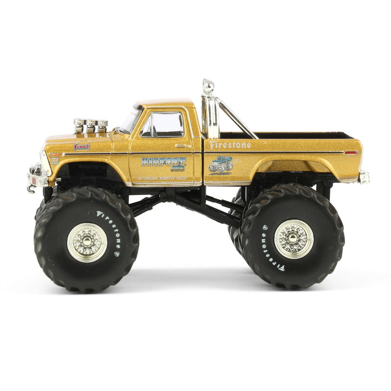 (B&D)1/64 1974 Ford F-250 Monster Truck, Gold Metallic, Hobby Exclusive Bigfoot #1 50th Anniversary - Damaged Box