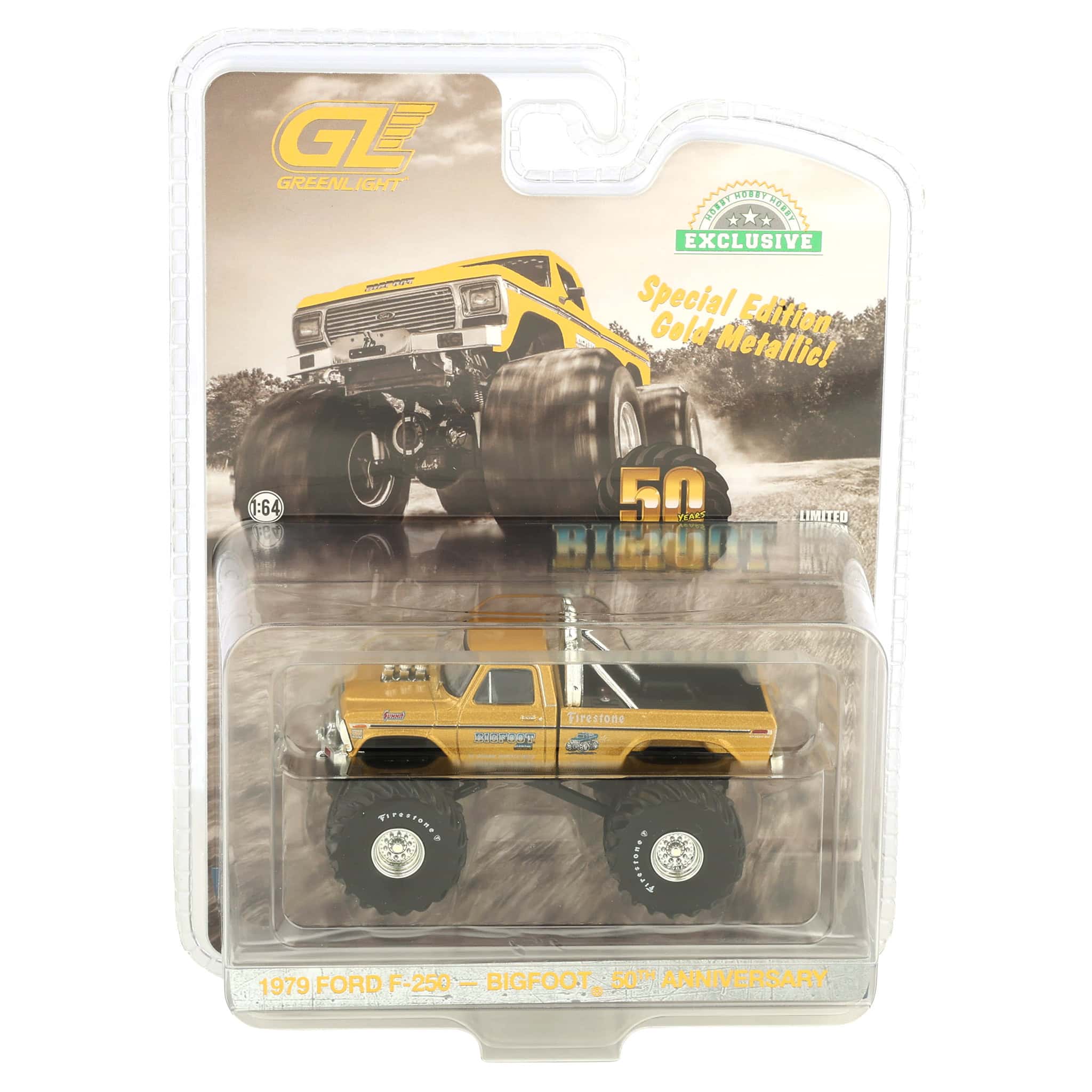 1/64 1979 Ford F-250 Monster Truck, Gold Metallic, Hobby Exclusive