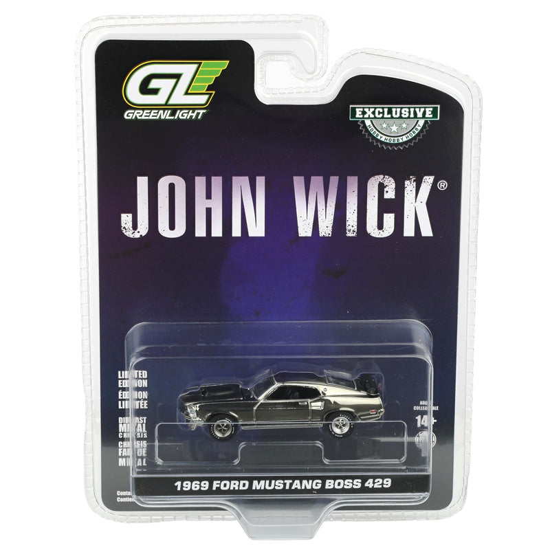 1/64 1969 Ford Mustang BOSS 429, Silver Chrome Edition, John Wick (2014), Hobby Exclusive
