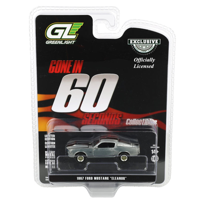 Raw Chase Unit ~ 1/64 1967 Ford Mustang "Eleanor", Silver Chrome Edition, Gone in Sixty Seconds (2000), Hobby Exclusive
